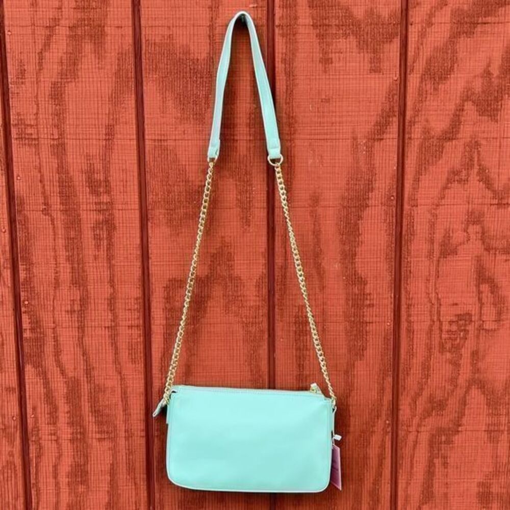 NWT Simply Southern Women's Quilted Leather Crossbody Bag Mint - Picture 2 of 7
